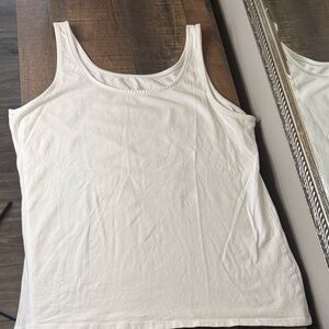 J. Jill White Scoop Neck Tank Top